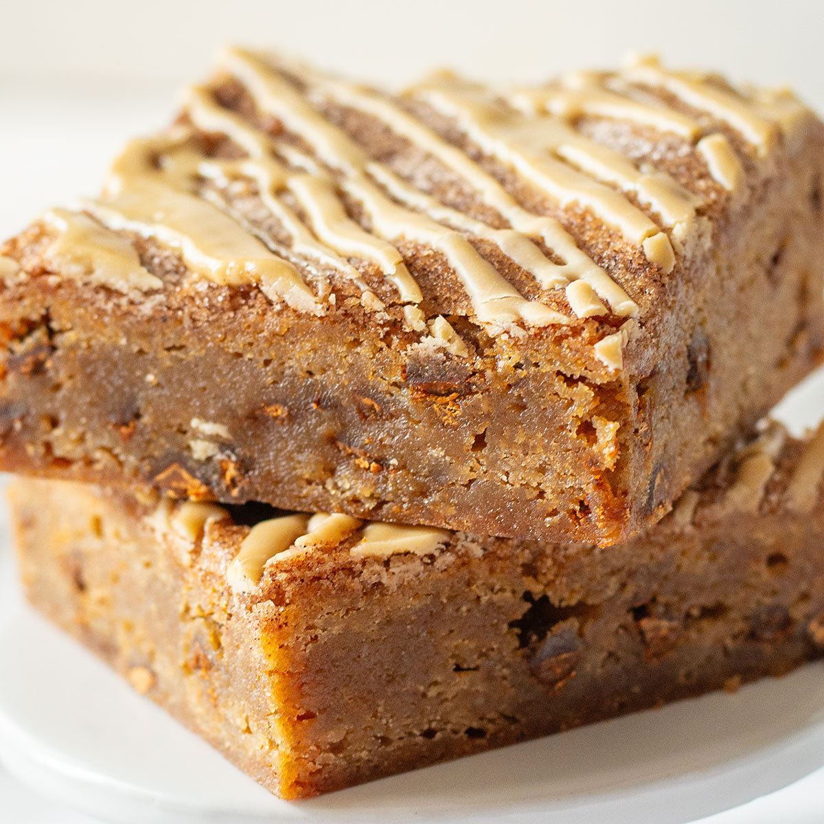 Apple Butter Blondie with Cinnamon Chips and Maple Glaze