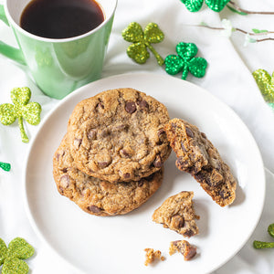 Irish Cream Chocolate Chip Cookies on a plate