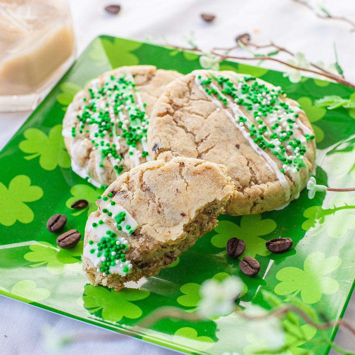 Irish Cream Latte Cookies on plate