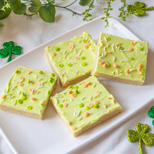 Shamrock Cookie Bars on plate