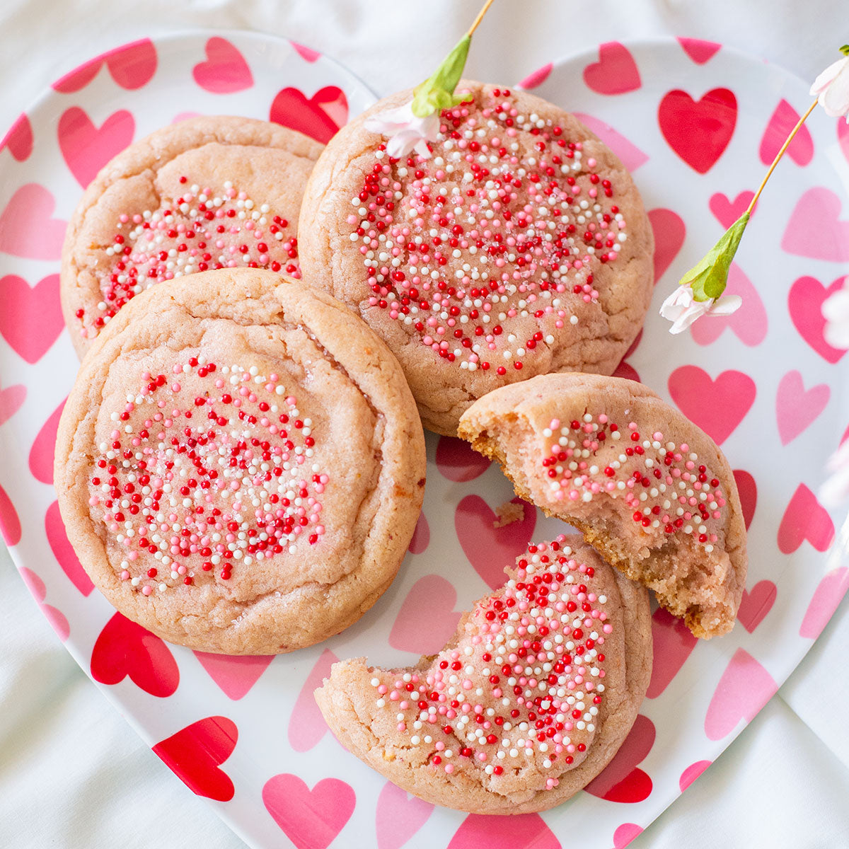 Strawberry Sprinkle Cookies